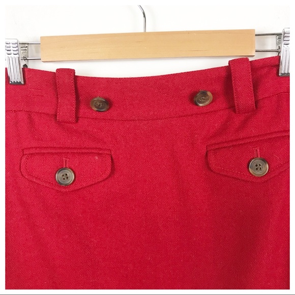 J.Crew Factory Red Wool Mini Skirt - Picture 4 of 5